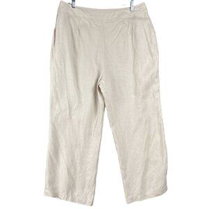 St Johns Bay Linen Capri Pants Women Size 14 Beach Capsule Travel Staple Minimal